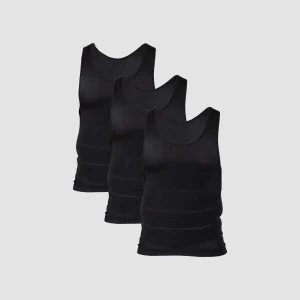 Men's Slimming Vest Invisible Tummy Shaper 3-Pack Black