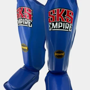 PROTÈGE-TIBIAS ET PIEDS SKS CUIR SYNTHETIQUE - BLEU