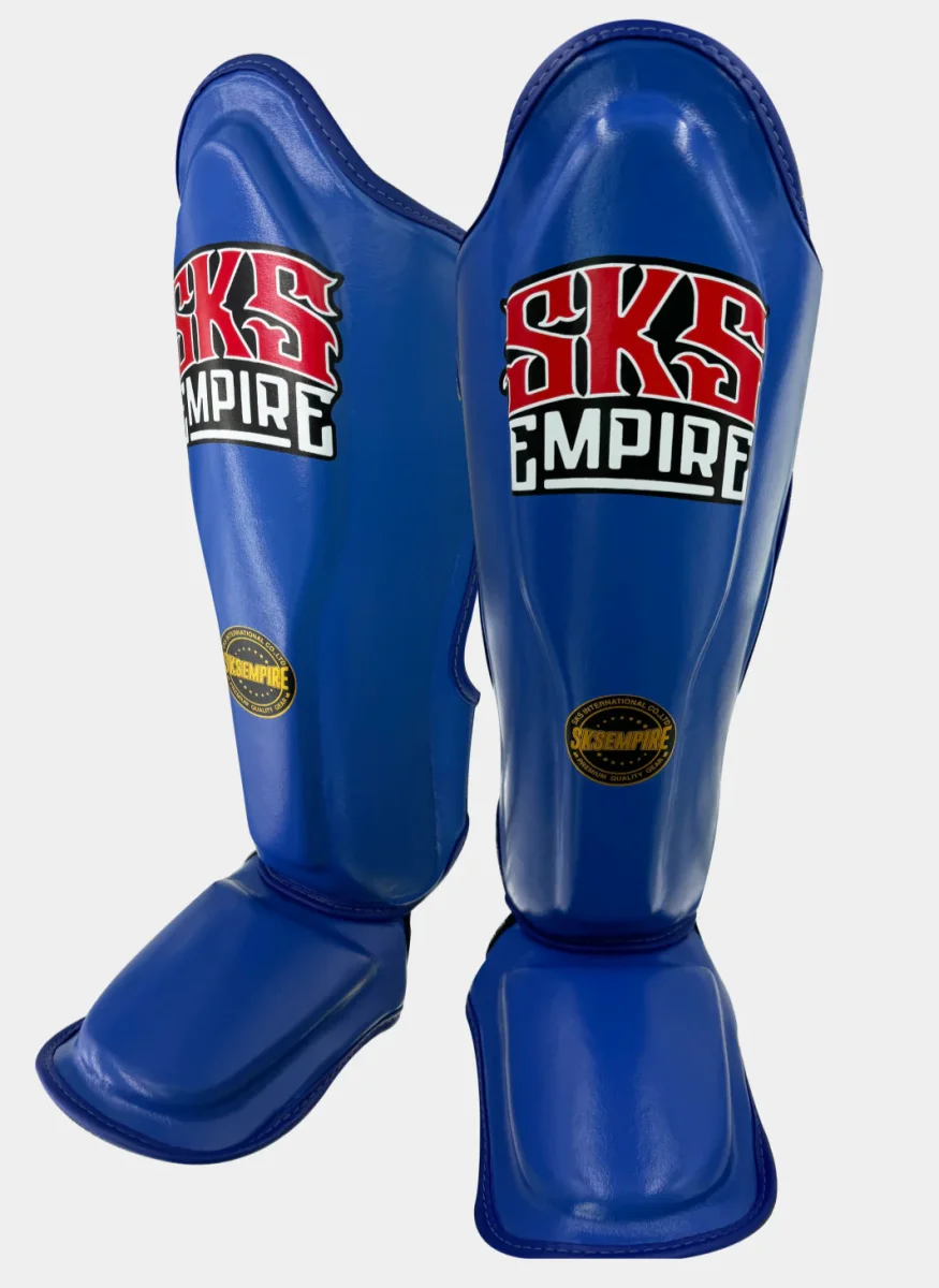 PROTÈGE-TIBIAS ET PIEDS SKS CUIR SYNTHETIQUE - BLEU
