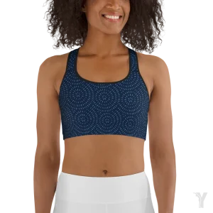 Brassière de yoga - bleu spirale