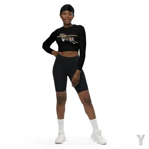 Crop top manches longues en matières recyclées - Chien tête en bas