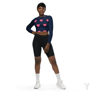 Crop top manches longues - matériaux recyclés - petit coeur