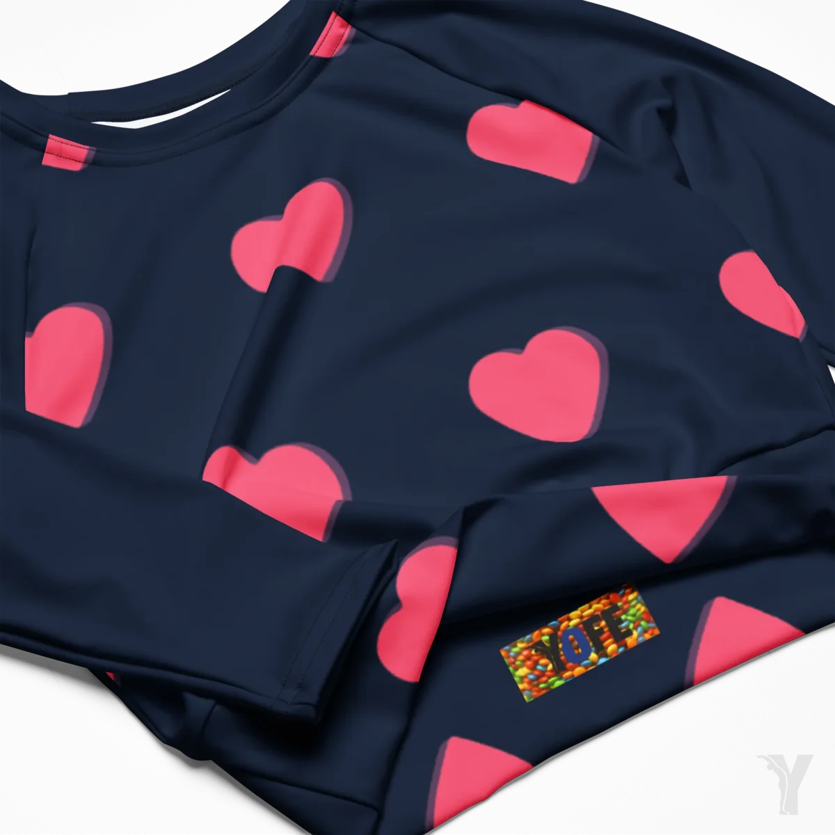 Crop top manches longues - matériaux recyclés - petit coeur – Image 2