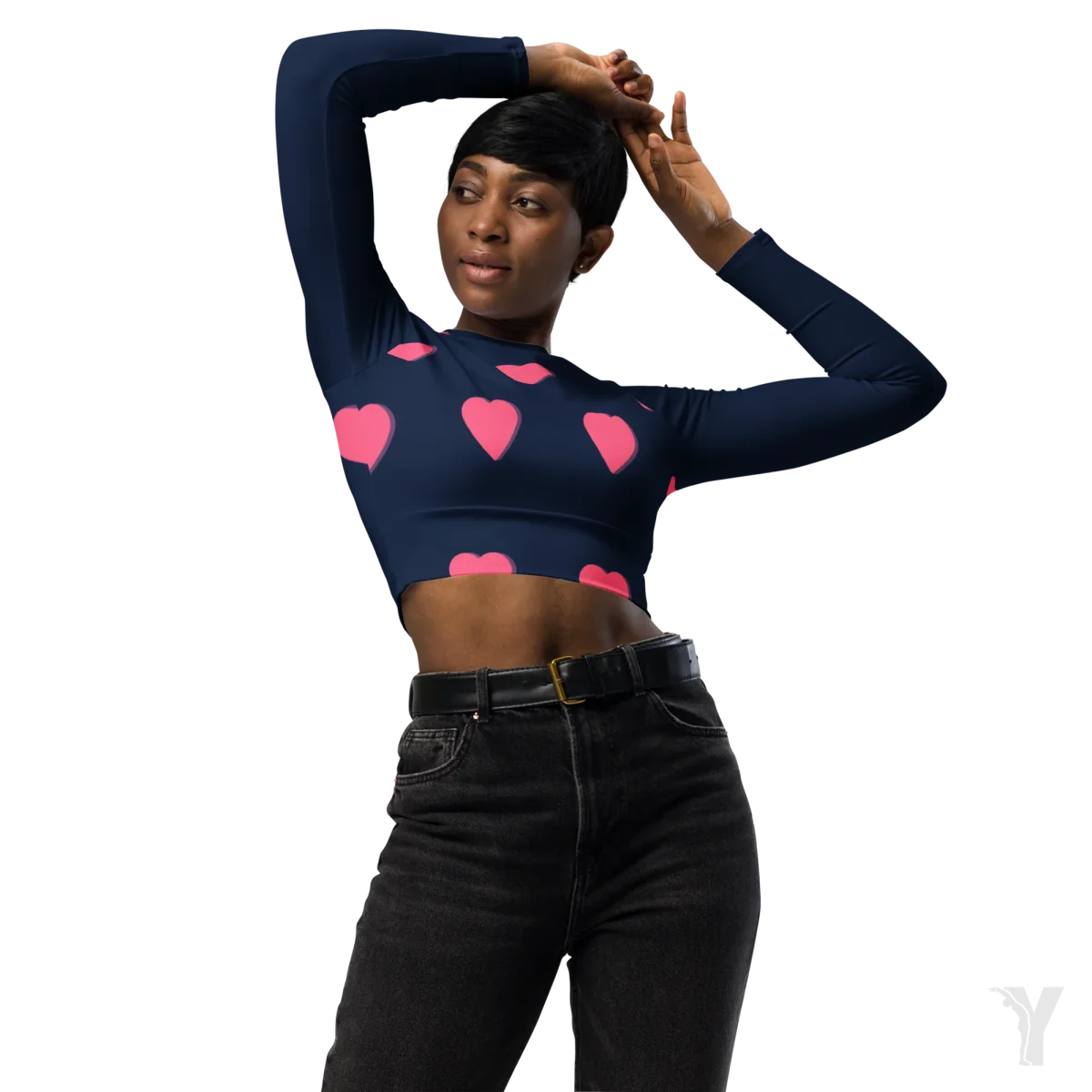 Crop top manches longues - matériaux recyclés - petit coeur – Image 5