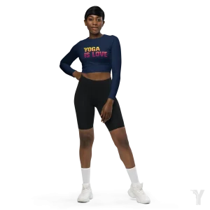 Crop top manches longues - matériaux recyclés - yoga is love