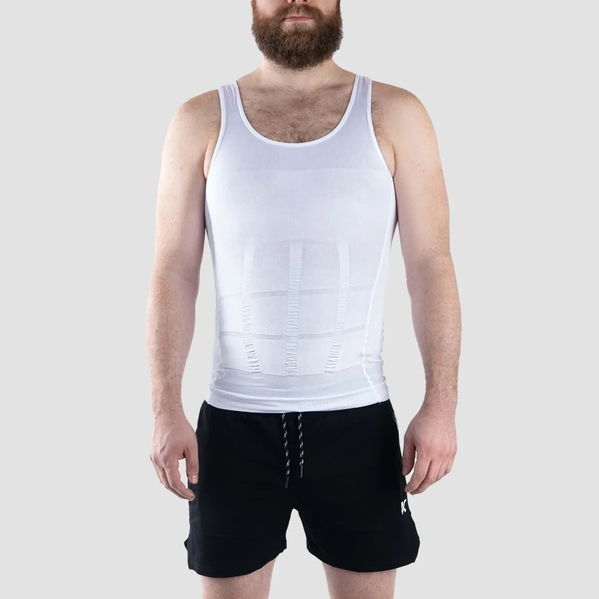 Men's Slimming Vest Invisible Tummy Shaper 2-Pack (White & Black) – Image 7