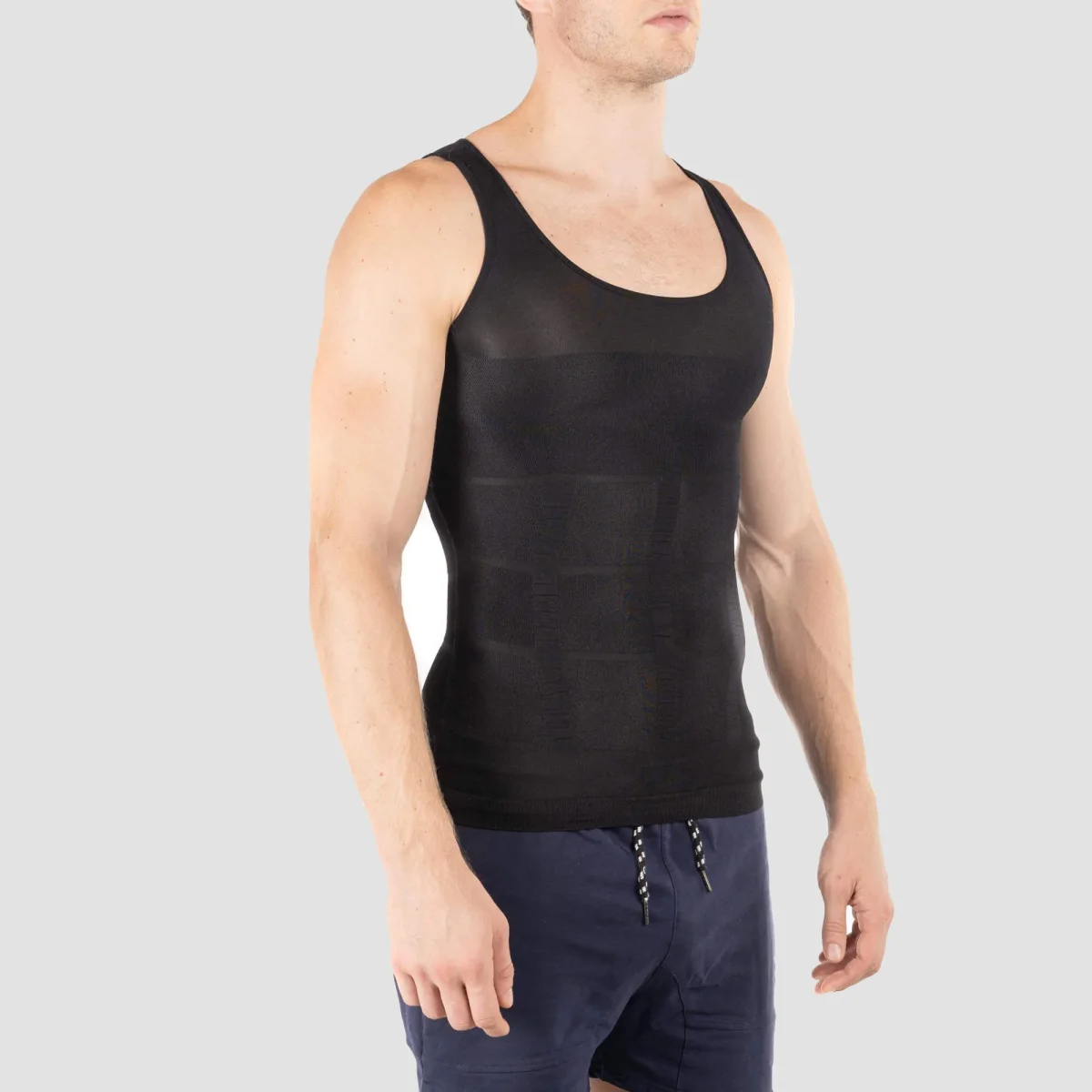Men's Slimming Vest Invisible Tummy Shaper 3-Pack Black – Image 7