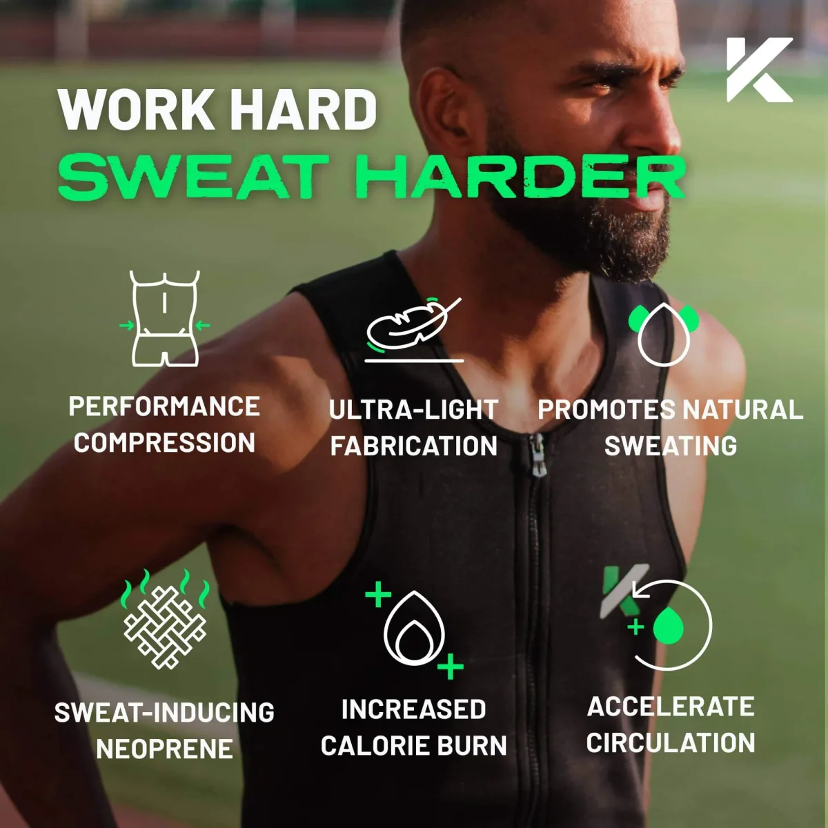 Men's Zipper Neoprene Sauna Vest (FINAL SALE) – Image 5