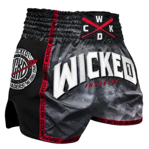 SHORT MUAY THAI WICKED ONE INVADERS NOIR/ROUGE