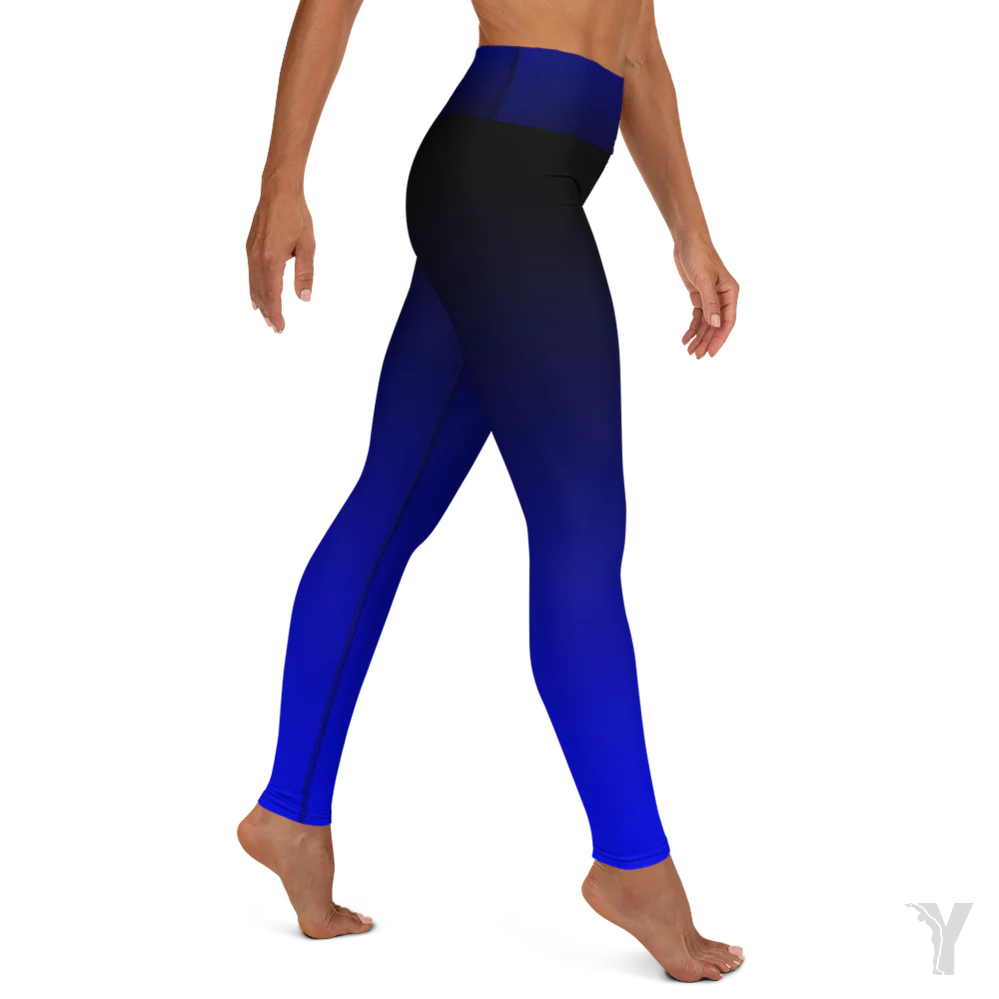 Legging de Yoga - dégradé noir bleu – Image 2