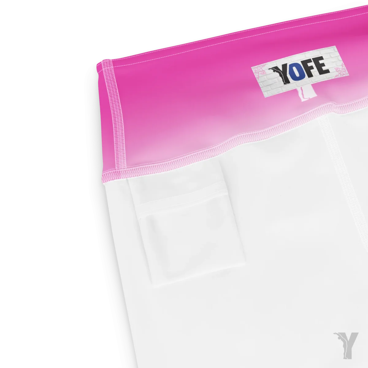 Legging de Yoga - rose fuchsia logo Y blanc – Image 6