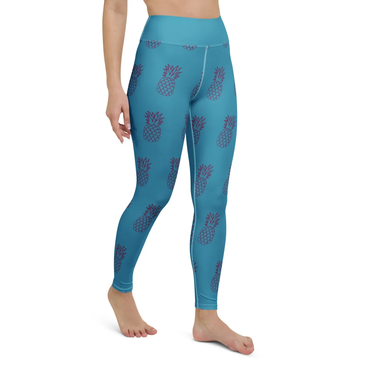 Legging de yoga - ananas bleu turquoise – Image 3