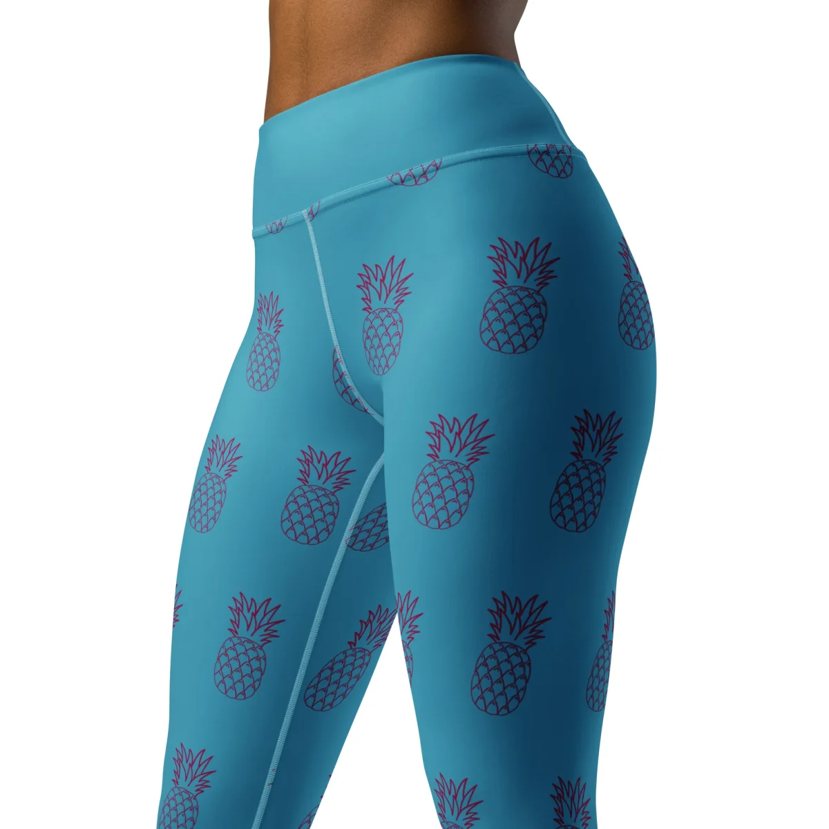 Legging de yoga - ananas bleu turquoise – Image 4