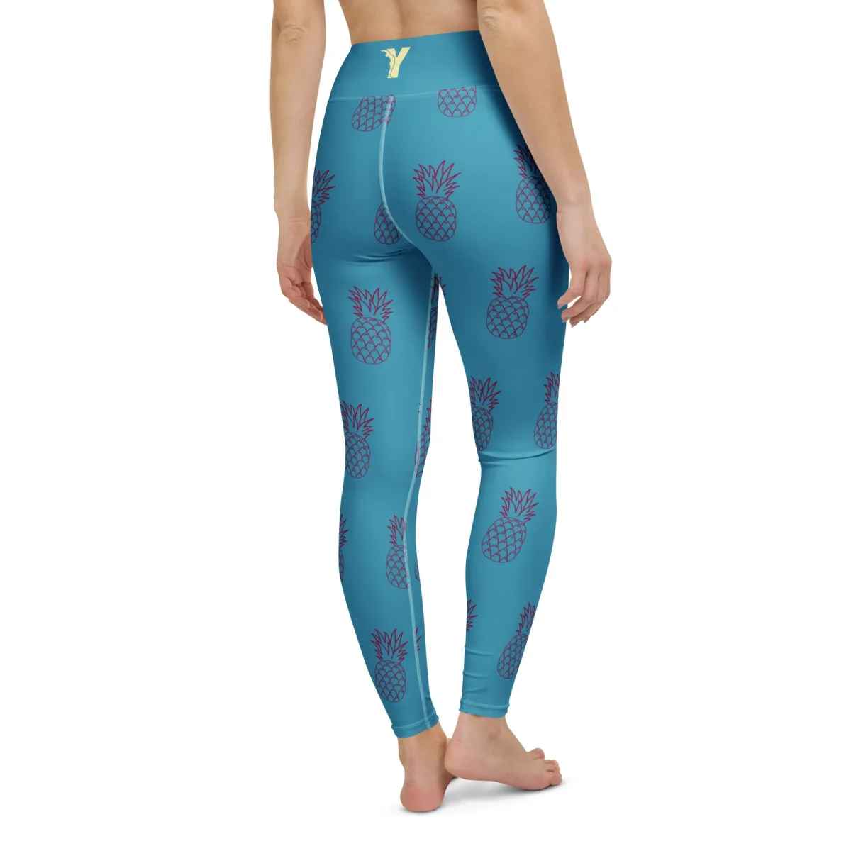 Legging de yoga - ananas bleu turquoise – Image 5