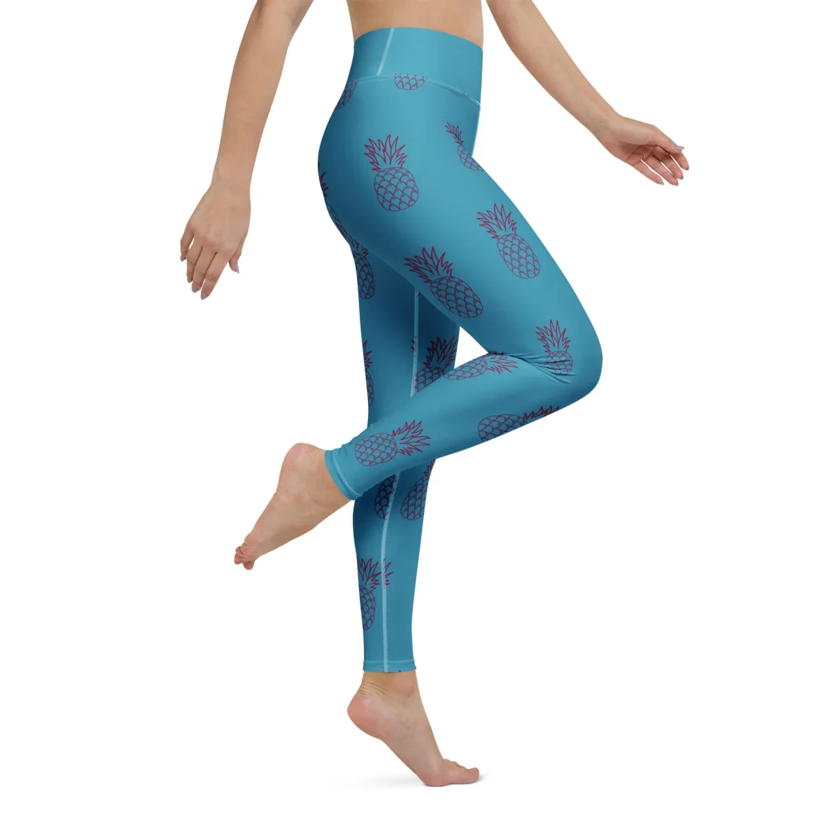 Legging de yoga - ananas bleu turquoise – Image 6