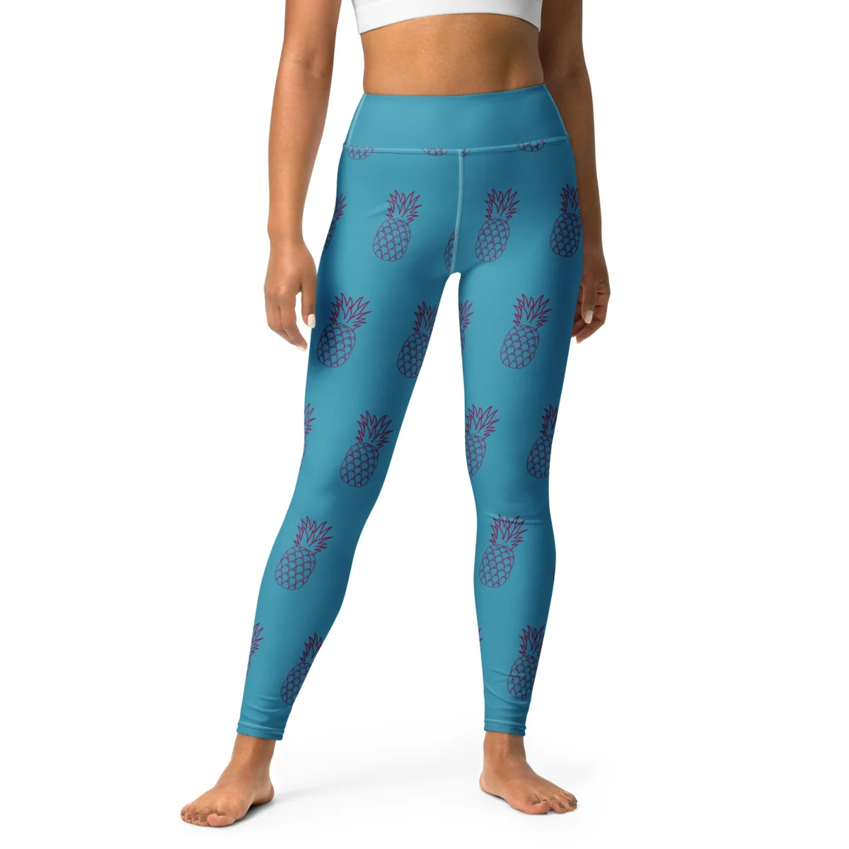 Legging de yoga - ananas bleu turquoise – Image 9