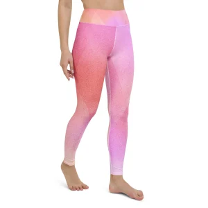 Legging yoga  femme dégradé rose et pêche