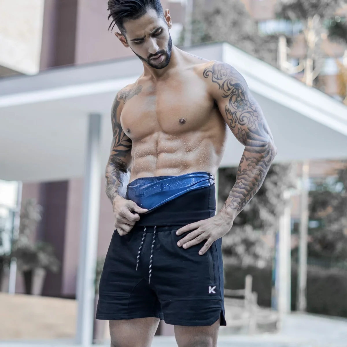 Men's Heat-Trapping Waist Toner 2-Pack Black – Image 9