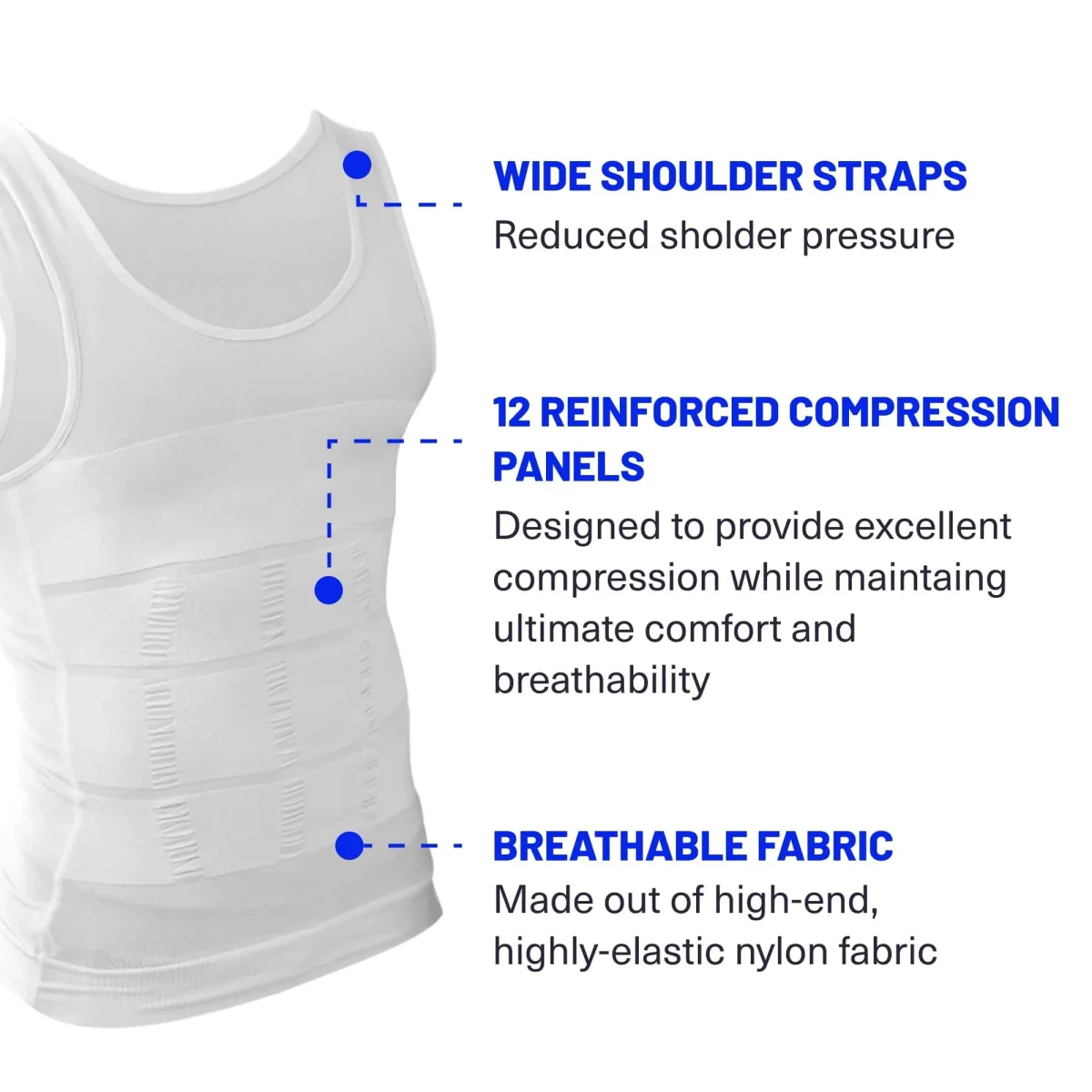 Men's Slimming Vest Invisible Tummy Shaper 2-Pack (White & Black) – Image 3