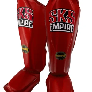 PROTÈGE-TIBIAS ET PIEDS SKS CUIR SYNTHETIQUE - ROUGE