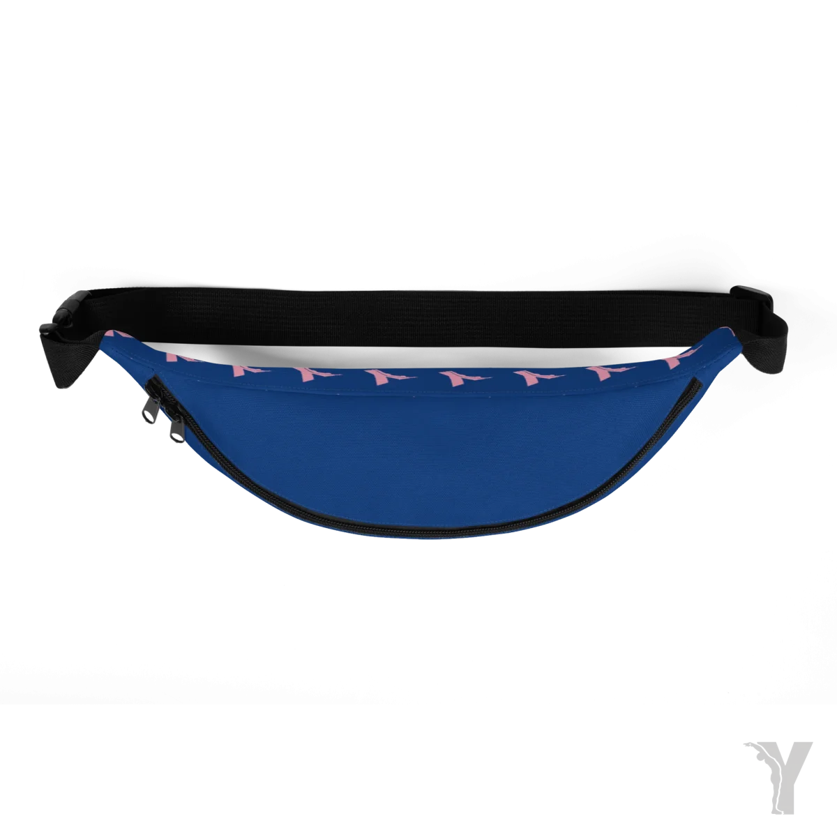 Sac Banane bleu - fleur rose – Image 3