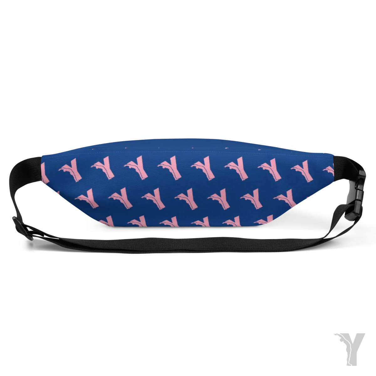 Sac Banane bleu - fleur rose – Image 4