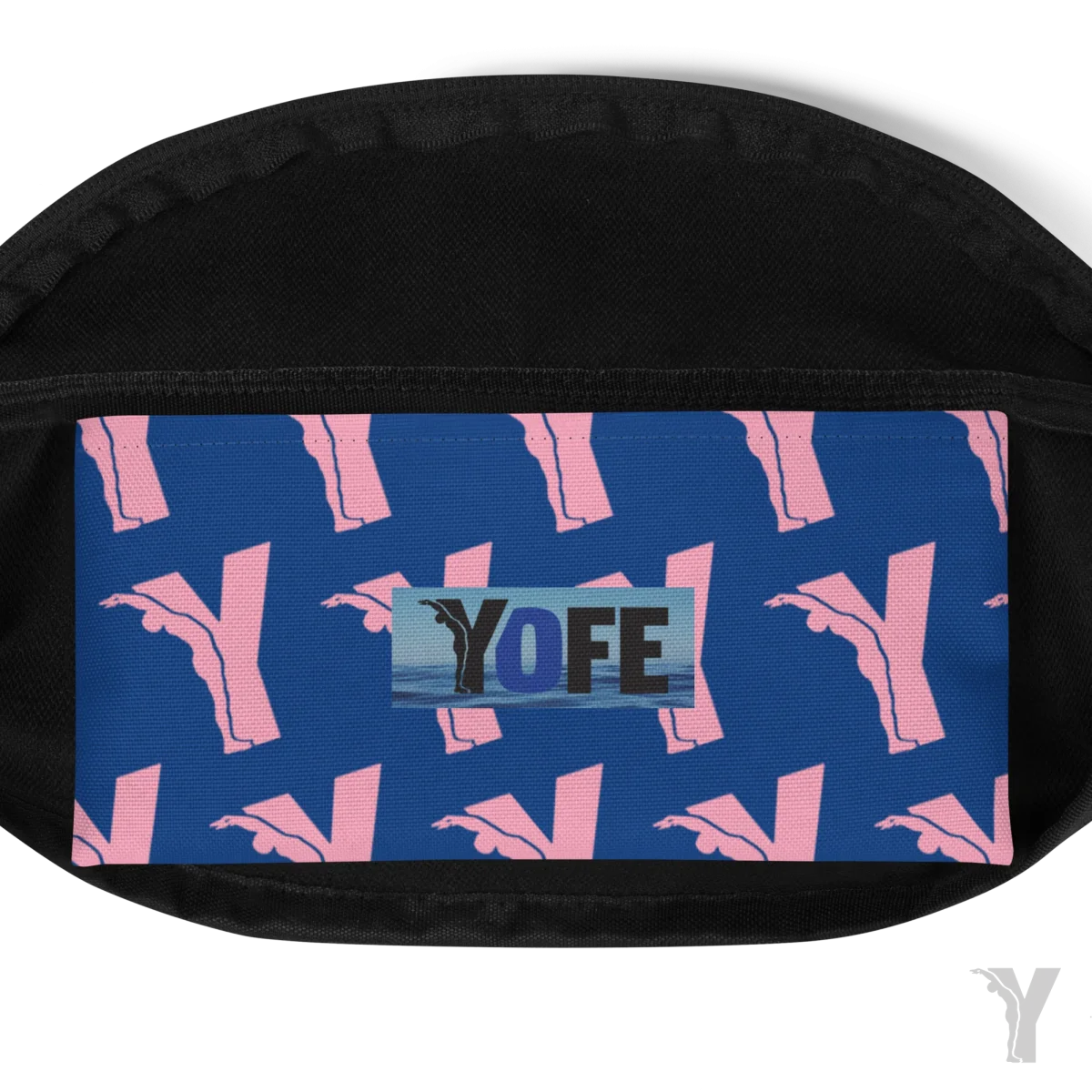 Sac Banane bleu - fleur rose – Image 5