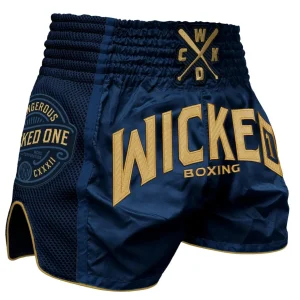 SHORT MUAY THAI WICKED ONE BLOCK NAVY/GOLD