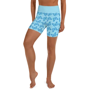 Short de yoga femme - minute papillon bleu