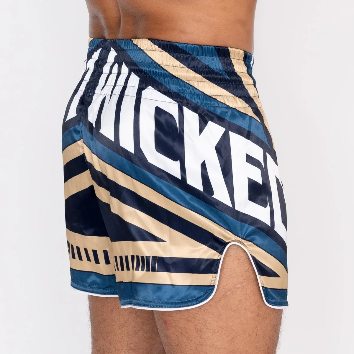 SHORT MUAY THAI WICKED ONE DISTRICT NAVY/GOLD – Image 3