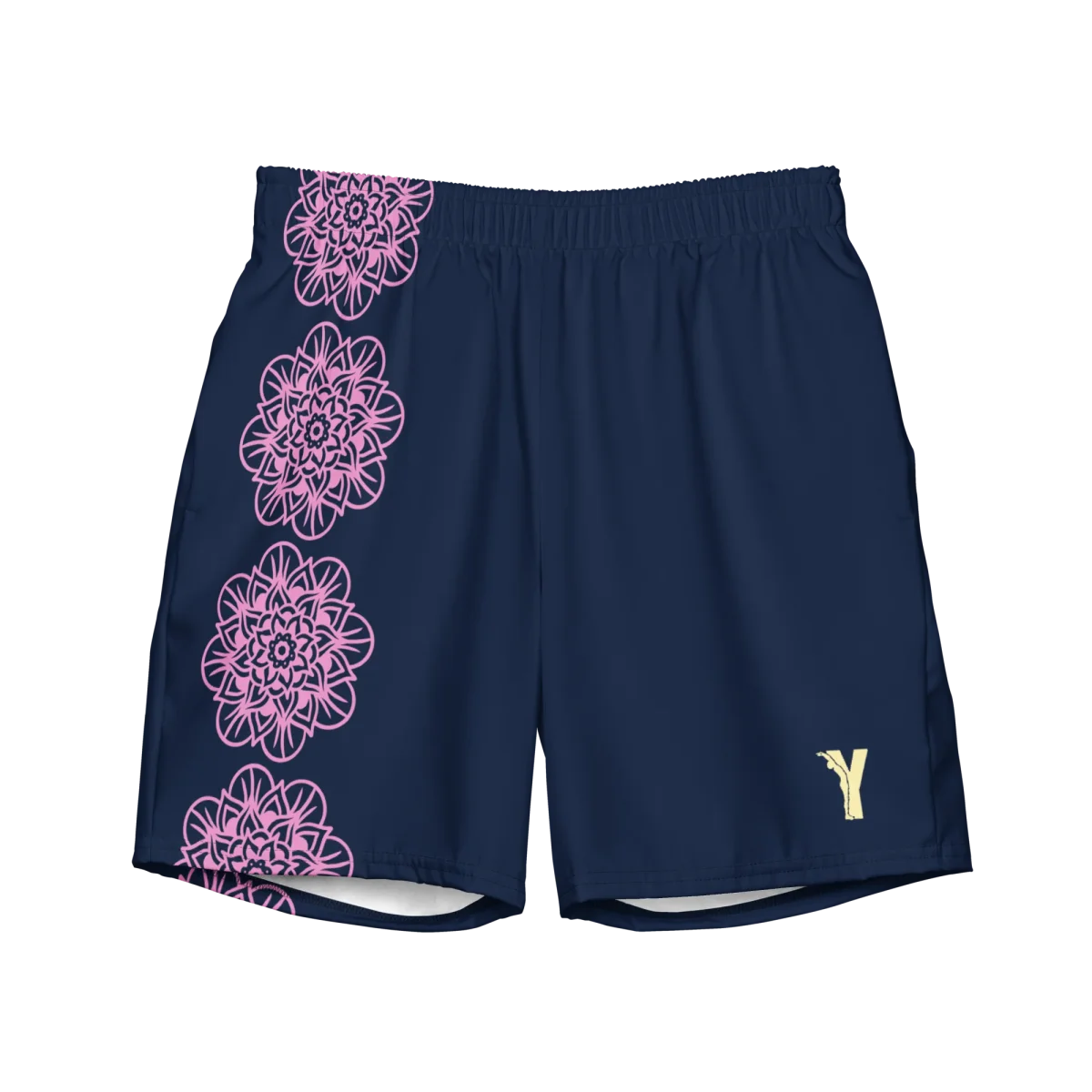 Short yoga bikram - maillot de bain - Fleurs roses - homme