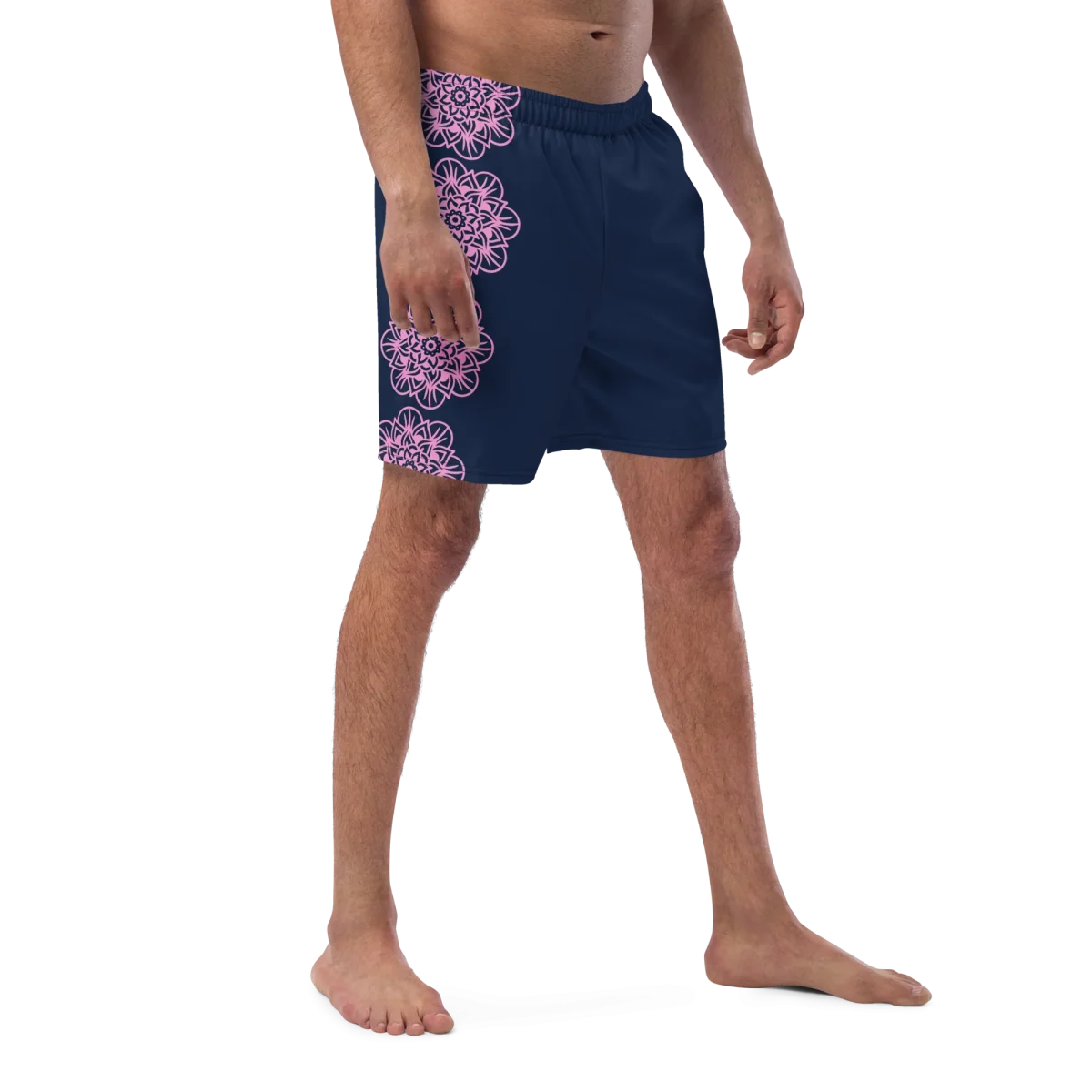 Short yoga bikram - maillot de bain - Fleurs roses - homme – Image 2
