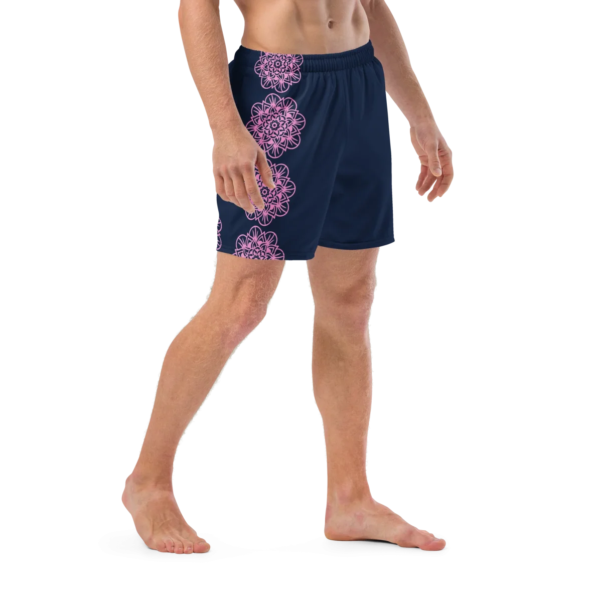 Short yoga bikram - maillot de bain - Fleurs roses - homme – Image 6