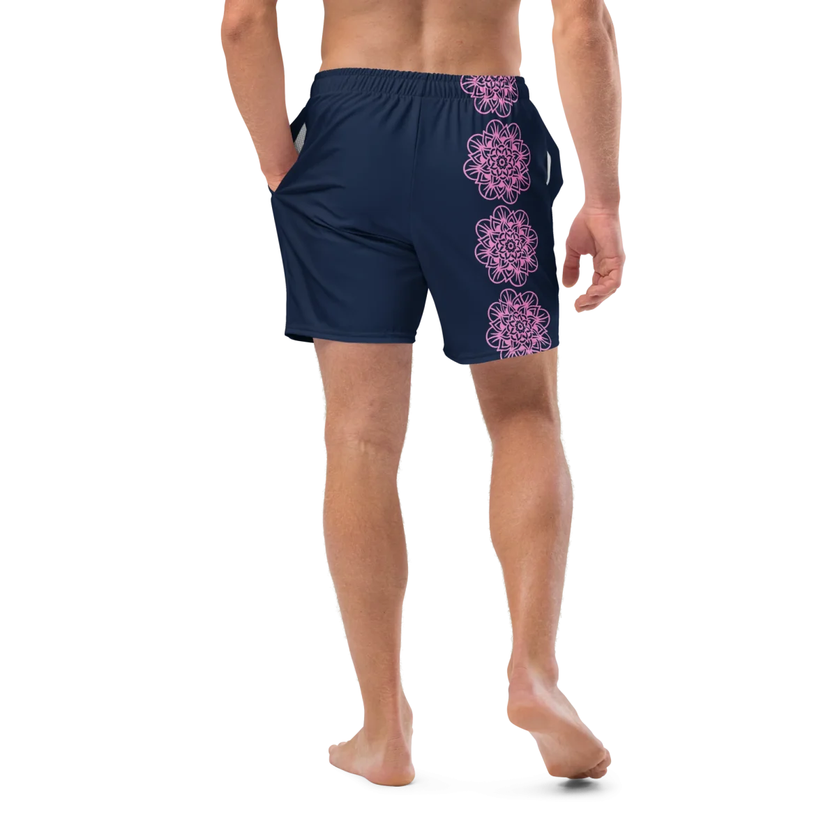 Short yoga bikram - maillot de bain - Fleurs roses - homme – Image 7