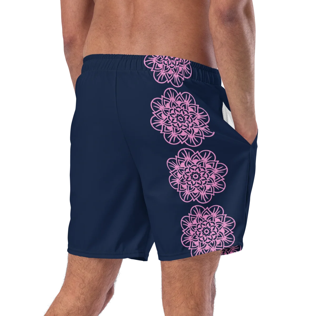 Short yoga bikram - maillot de bain - Fleurs roses - homme – Image 8
