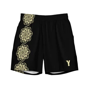 Short yoga bikram - maillot de bain - mandala jaune - homme