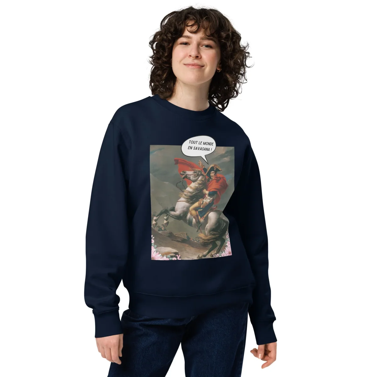 Sweatshirt éco responsable yoga femme Tout le monde en Savasana – Image 2