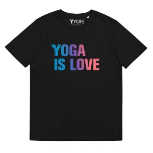 T-shirt Bio - Yoga is love - dégradé B/R