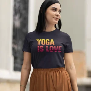 T-shirt ajusté femme - yoga is love - californie