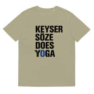 T-shirt homme Keyser Soze does yoga - blanc et sable