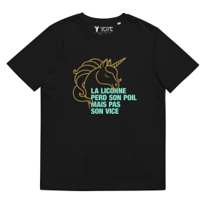 T-shirt - la licorne perd son poil mais pas son vice