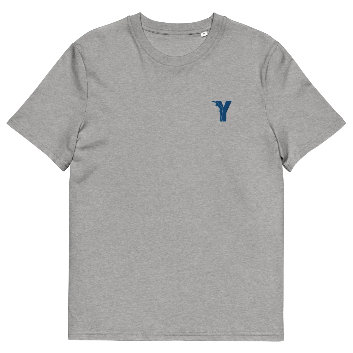 T-shirt yoga en coton biologique - Y brodé bleu - couleurs claires – Image 2