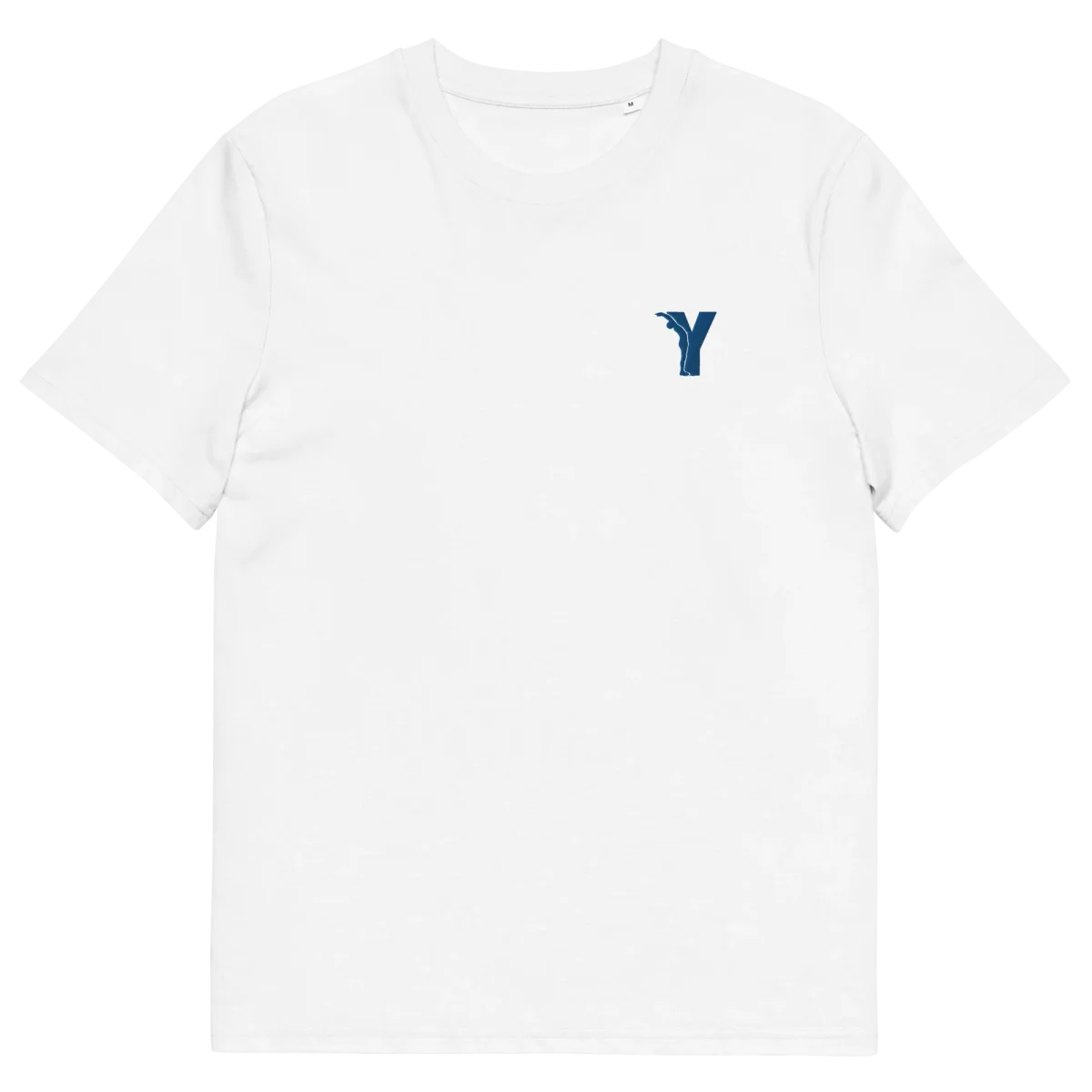 T-shirt yoga en coton biologique - Y brodé bleu - couleurs claires – Image 7