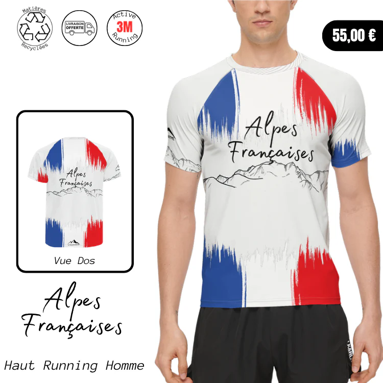 T-Shirt Running Haute Performance 3M Active - Alpes France