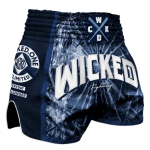 SHORT MUAY THAI WICKED ONE TROUBLE NAVY
