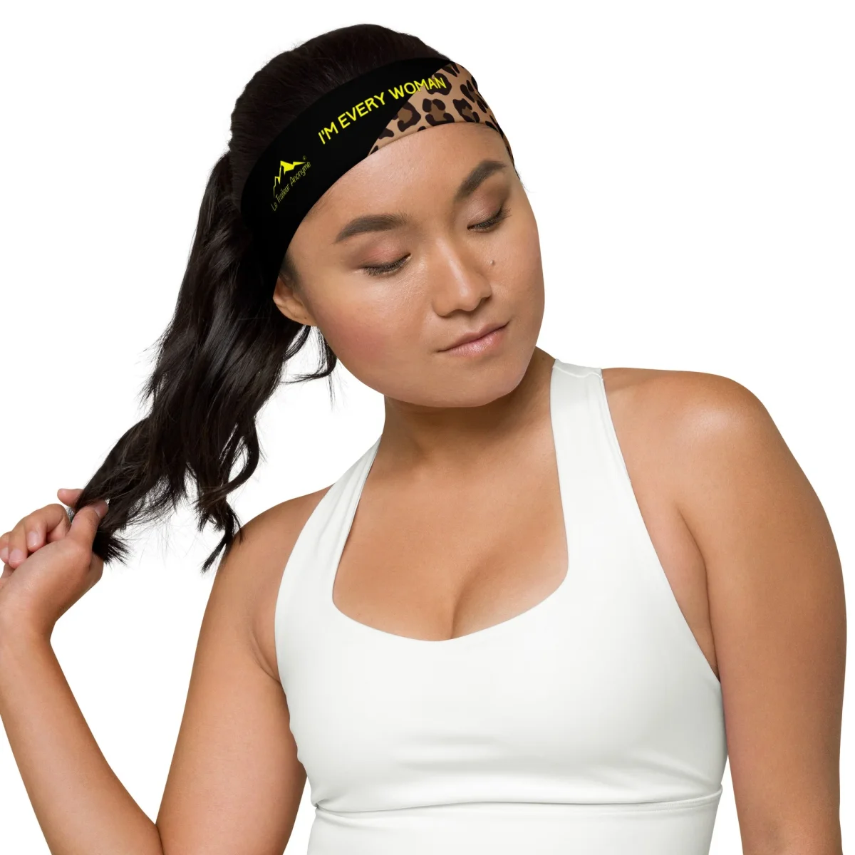 Bandeau Sport- Collection Hommage - Léopard/Jaune – Image 2