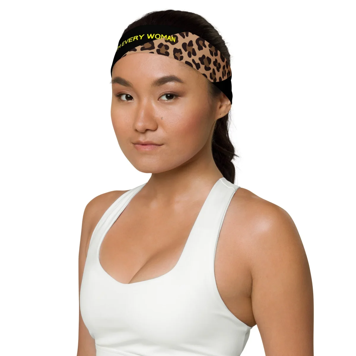 Bandeau Sport- Collection Hommage - Léopard/Jaune – Image 3
