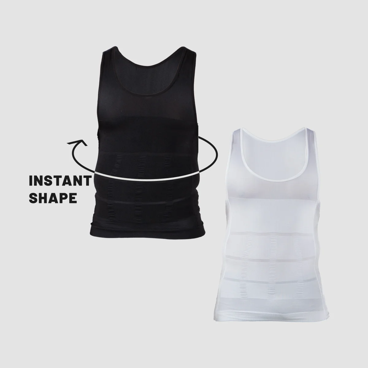 Men's Slimming Vest Invisible Tummy Shaper 2-Pack (White & Black) – Image 5