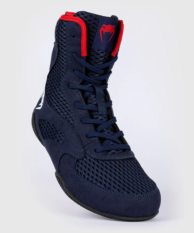 CHAUSSURES DE BOXE VENUM CONTENDER - BLEU MARINE/ROUGE – Image 6