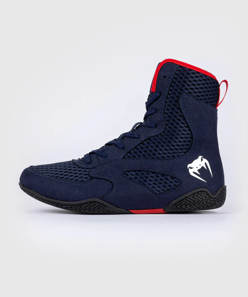 CHAUSSURES DE BOXE VENUM CONTENDER - BLEU MARINE/ROUGE – Image 4